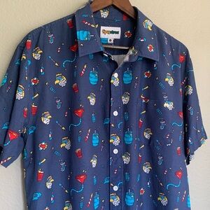 TIPSY ELVES Epic‎ Eagle Keg Party Button Down Shirt | Short Sleeve | Size XL